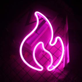 img 1 attached to Flame Shaped Neon Signs LED Neon Lights For Wall Decoration USB Or Battery Light Up Signs Valentines Gifts For Bedroom Birthday Party (Pink)