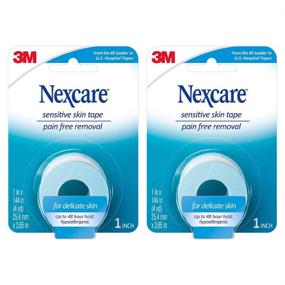 img 4 attached to 🩹 Nexcare Sensitive Skin Tape with Pain-Free Removal - 1-inch x 4 Yard Roll (Pack of 2)