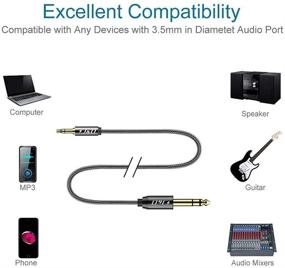 img 2 attached to J&D 3.5mm to 6.35mm Stereo Audio Cable, Premium Gold Plated 3.5mm 1/8 inch Male TRS to 6.35mm 1/4 inch Male TRS Copper Shell Cable, Durable Nylon Braid, Ideal for iPhone, Amplifiers - 1.5 Feet