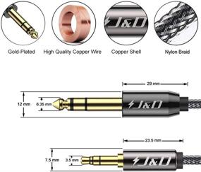 img 3 attached to J&D 3.5mm to 6.35mm Stereo Audio Cable, Premium Gold Plated 3.5mm 1/8 inch Male TRS to 6.35mm 1/4 inch Male TRS Copper Shell Cable, Durable Nylon Braid, Ideal for iPhone, Amplifiers - 1.5 Feet