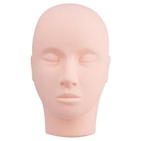 img 1 attached to 👁️ BEPHOLAN Lash Extension and Makeup Practice Training Head - Soft-Touch Rubber Mannequin Head for Lashes