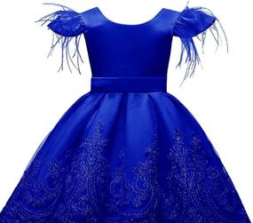 img 1 attached to 👗 Exquisite Bowknot Embroidered Pageant Wedding Dresses for Girls' Clothing