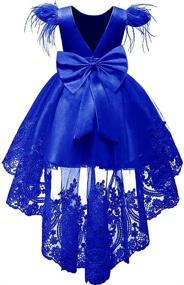 img 2 attached to 👗 Exquisite Bowknot Embroidered Pageant Wedding Dresses for Girls' Clothing