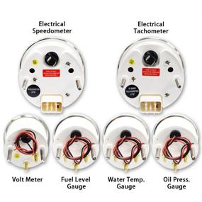 img 3 attached to 🏎️ MOTOR METER RACING 6 Gauge Set Classic with GPS, Electrical Speedometer & Digital Odometer - White Dial, Red Pin