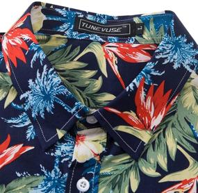 img 2 attached to 🌸 TUNEVUSE Floral Shirts Sleeve Casual Men's Clothing: Stylish and Comfortable Shirts