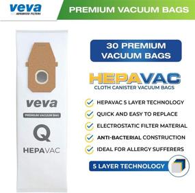 img 3 attached to VEVA 30 Pack Premium HEPA Vacuum Bags Style Q Cloth Bag Compatible with Hoover UH30010COM Lightweight Upright Vacuum Cleaner, Model AH10000, AH10179