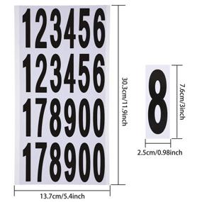 img 3 attached to Outus 240 Pieces 10 Sheets Self Adhesive Vinyl Mailbox Residence Numbers - 3 Inch Black on White, Ideal for Mailbox Signs