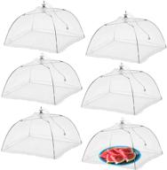 🍽️ simply genius (6 pack) large and tall 17x17 pop-up mesh food covers tent umbrella: perfect for outdoors, screen tents, parties, picnics, bbqs - reusable and collapsible! logo