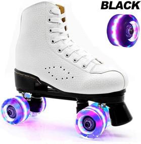 img 3 attached to 🛹 Yeipower Roller Skate Wheels Quad-Light ABEC-9 608 Bearings 82A 8-Pack: Luminous Light Up 32mm x 58mm Wheels for Quad Skating and Skateboarding