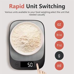 img 1 attached to 🍳 Sinocare Food Scale for Baking and Cooking, 11lb Digital Kitchen Scale with Nutritional Analysis APP, Tare Function, Grams and Ounces, 1g/0.1oz Increments, Stainless Steel, Waterproof