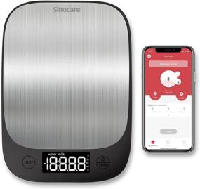 img 4 attached to 🍳 Sinocare Food Scale for Baking and Cooking, 11lb Digital Kitchen Scale with Nutritional Analysis APP, Tare Function, Grams and Ounces, 1g/0.1oz Increments, Stainless Steel, Waterproof