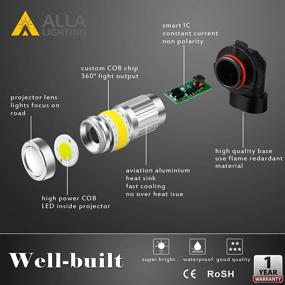 img 1 attached to Alla Lighting H10 9145 LED Bulbs: Upgrade to Xenon White Fog Lights 9040 9045 9140 - Super Bright 2800Lm CANBUS COB-72 SMD PY20D Base - 6000K Xtreme Illumination