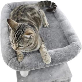 img 2 attached to Pawz Road Cat Tree Luxury 34 Inches Cat Tower: Double Condos, Spacious Perch, Scratching Posts, Replaceable Dangling Balls