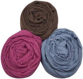img 1 attached to MANSHU Women Soft Scarf Shawl Girls' Accessories in Fashion Scarves