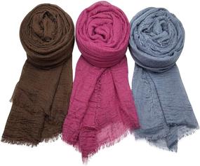 img 2 attached to MANSHU Women Soft Scarf Shawl Girls' Accessories in Fashion Scarves