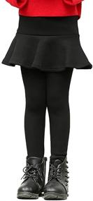 img 3 attached to 🌬️ Birbyrrly Girls' Winter Warm Fleece Lined Flare Skirt with Leggings - Sizes 2T to 10 Years