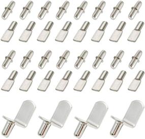 img 4 attached to 🛠️ Pack of 60 Stainless Steel Shelf Bracket Pegs, Nickel Plated, with 3 Different Styles for Optimal Shelf Support