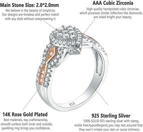 img 1 attached to Stunning Rose Gold CZ Wedding Ring Set: 💍 Newshe Pear Bridal Engagement Ring, 925 Sterling Silver, Size 5-10