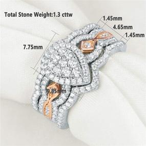 img 3 attached to Stunning Rose Gold CZ Wedding Ring Set: 💍 Newshe Pear Bridal Engagement Ring, 925 Sterling Silver, Size 5-10