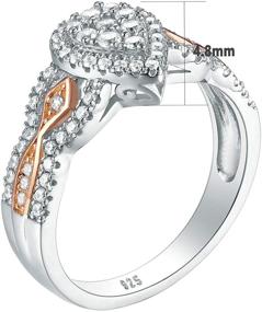 img 2 attached to Stunning Rose Gold CZ Wedding Ring Set: 💍 Newshe Pear Bridal Engagement Ring, 925 Sterling Silver, Size 5-10