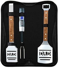 img 1 attached to 🔥 Hike Crew Dad BBQ Tools Gift Set – The Ultimate 4-Piece Grill Accessories Utensils Kit for All Occasions – Includes Tongs, Spatula, Digital Thermometer & Carrying Case (Gift Box)