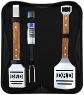 🔥 hike crew dad bbq tools gift set – the ultimate 4-piece grill accessories utensils kit for all occasions – includes tongs, spatula, digital thermometer & carrying case (gift box) logo