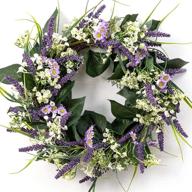 lohasbee lavender greenery wreath – 22 inch artificial handcrafted 🌿 spring wreath with green leaves for front door and wall decorations логотип