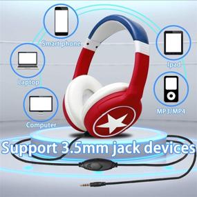 img 3 attached to 🎧 Volume Limited Kids Headset with Microphone for Online School Study, Over Ear Headphone Earbuds, Adjustable Headband, Tangle-Free 3.5mm Jack Plug, Suitable for Smartphone, Tablets, PC, Xbox Connection