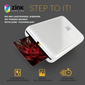 img 1 attached to 📷 Беспроводной мобильный мини-принтер для фото KODAK Step (белый) - совместим с iOS и Android, поддерживает NFC и Bluetooth.