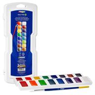 🎨 prang half pan watercolor paint set: refillable, 16 assorted colors with brush and lid (01600) logo