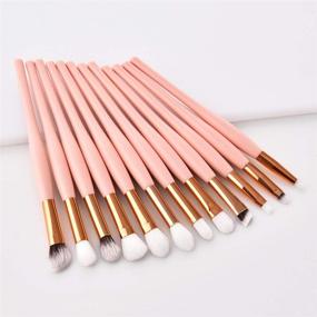 img 1 attached to Logiverl Pink Eye Makeup Brushes Set - 12 Piece Brush Set for Eyebrows, Concealer, Nose, Eye Shadow, and Lips