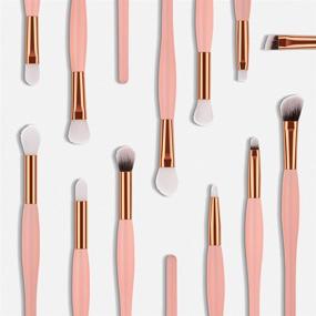 img 3 attached to Logiverl Pink Eye Makeup Brushes Set - 12 Piece Brush Set for Eyebrows, Concealer, Nose, Eye Shadow, and Lips