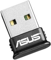 🔌 asus usb-bt400 usb bluetooth dongle receiver - compatible with laptops and pcs, plug and play for windows 10/8/7/xp. supports printers, phones, headsets, speakers, keyboards, and controllers in black. логотип