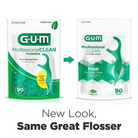 img 2 attached to 🦷 Gum Professional Clean Flossers, Fresh Mint - 90 count (Pack of 2)