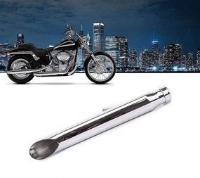 img 1 attached to PACEWALKER Chrome Motorcycles Slash Cut Exhaust Muffler Pipe for 1.375", 1.5", 1.625", and 1.75" Choppers and Cafe Racers - Loud and Ideal for Suzuki 650 (1 piece)