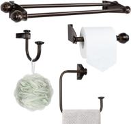 🛁 tonial bathroom hardware set gift, upgraded 4-piece towel bar rack set - includes 20" double towel bar, toilet paper holder, towel hook, towel holder - wall mounted bathroom accessories kit in bronze logo