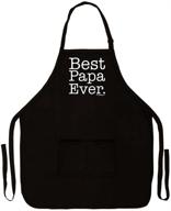 👨 top-rated two pocket apron for best papa ever logo