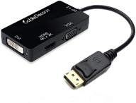 🔌 кабельный адаптер cabledeconn 4k с множественной функцией - displayport 1.2 to hdmi, dvi, vga - 3-в-1 преобразователь. логотип