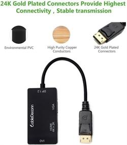 img 2 attached to 🔌 Кабельный адаптер CableDeconn 4K с множественной функцией - DisplayPort 1.2 to HDMI, DVI, VGA - 3-в-1 преобразователь.