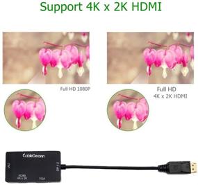 img 3 attached to 🔌 Кабельный адаптер CableDeconn 4K с множественной функцией - DisplayPort 1.2 to HDMI, DVI, VGA - 3-в-1 преобразователь.