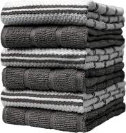 🧽 bumble premium cotton kitchen hand towels: grey popcorn gird design, soft & highly absorbent - 6 pack logo