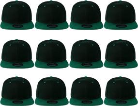 img 3 attached to 🧢 Wholesale 12 Pack of Gelante Plain Blank Flat Brim Snapback Baseball Caps at Bulk Prices