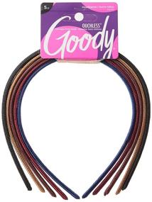 img 2 attached to 🎀 Goody Women's Classics Shoestring Fabric Headband, 5-PC Set