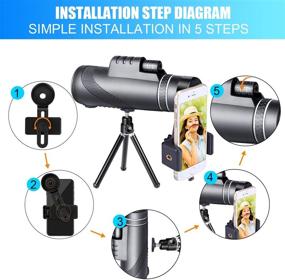 img 2 attached to 🦅 Monocular Telescope with Smartphone Holder & Tripod: High Definition Zoom Binoculars for Bird Watching, Camping, Wildlife Hiking & Travel