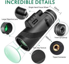 img 1 attached to 🦅 Monocular Telescope with Smartphone Holder & Tripod: High Definition Zoom Binoculars for Bird Watching, Camping, Wildlife Hiking & Travel