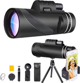 img 4 attached to 🦅 Monocular Telescope with Smartphone Holder & Tripod: High Definition Zoom Binoculars for Bird Watching, Camping, Wildlife Hiking & Travel