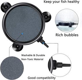 img 2 attached to 🐠 Hydroponics Aquarium Tank Pump Kit - 4-Inch Air Stone Disc Set with Fish Tank Bubbler, Bubble Stone Diffuser, and 12 Suction Cups