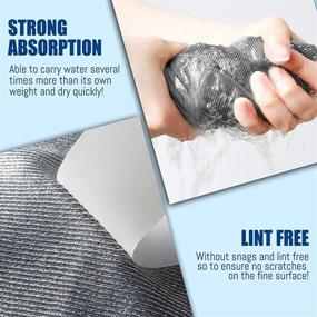 img 1 attached to 🧺 Lint Free Microfiber Cleaning Rags for Easy Dish and Glass Polishing - Pack of 8 (12"x16")