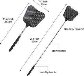 img 3 attached to 🪰 STUHAD 4-Pack Heavy Duty Retractable Fly Swatters Set with Telescopic Stainless Steel Handles, Ideal for Home, Classroom, and Office Use