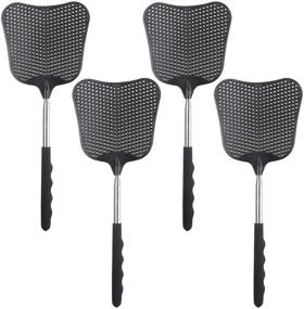img 4 attached to 🪰 STUHAD 4-Pack Heavy Duty Retractable Fly Swatters Set with Telescopic Stainless Steel Handles, Ideal for Home, Classroom, and Office Use